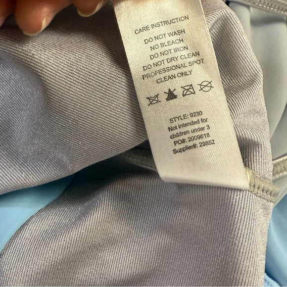 Weissman Sequin Floral High-Low Georgette Dress Dance Costume Adult Large Blue - Picture 11 of 13